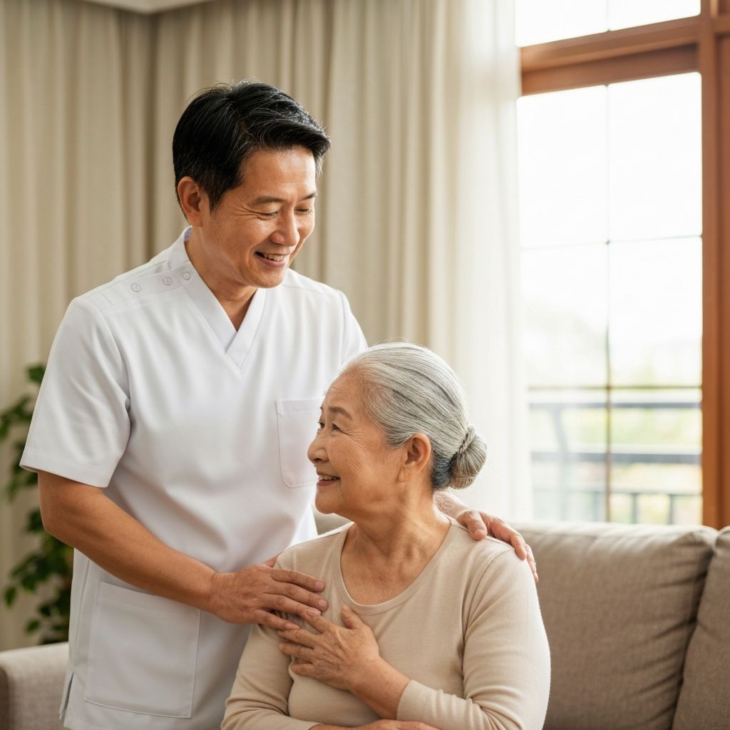 Healthcare worker with elderly patient